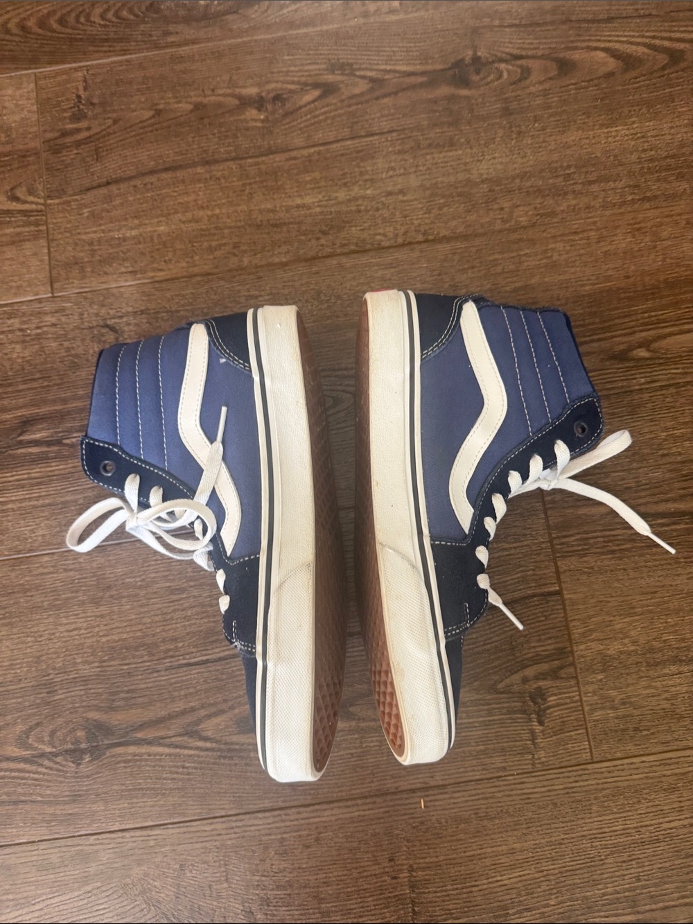 Vans Mens Two-Tone Blue Sk8-Hi High-Top Sneakers 8 - Picture 7 of 9